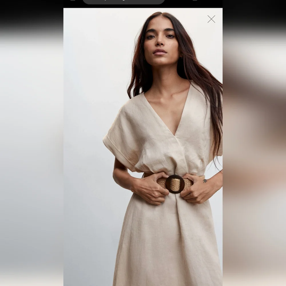 Mango Beige Midi Dress - Picture 4 of 4